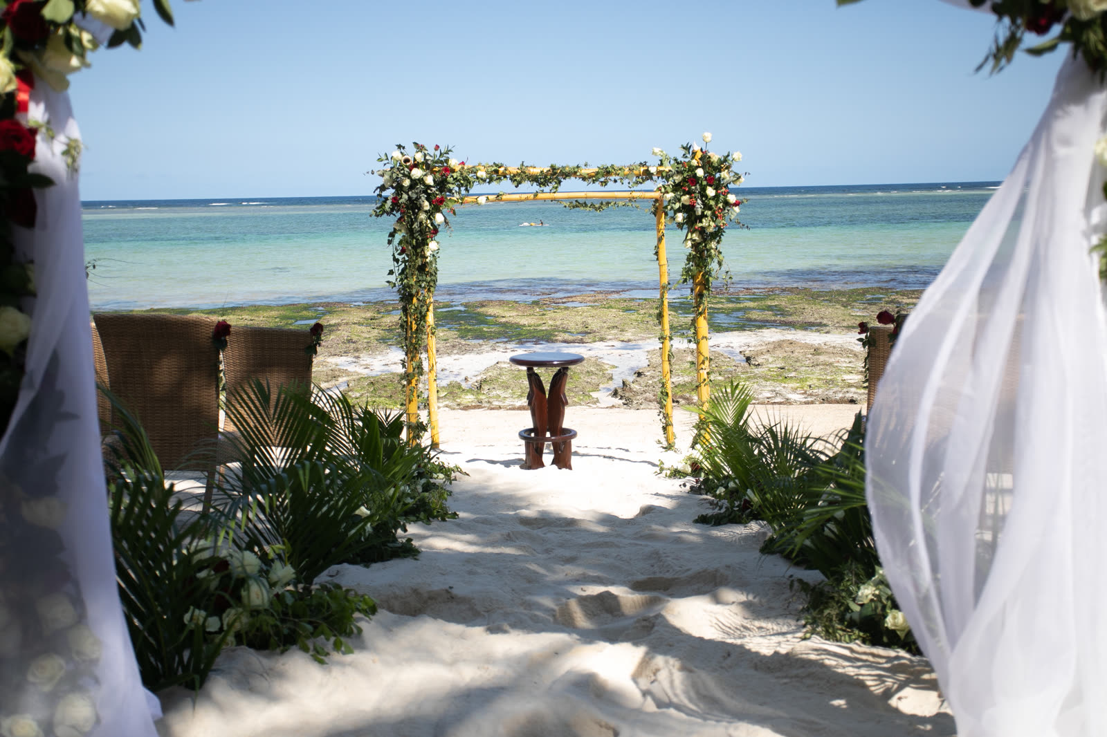 Beach wedding ceremony